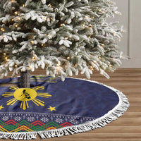 Philippines Merry Christmas Tree Skirt Maligayang Pasko with Parol and Xmas Pattern Barong Style - Wonder Print Shop