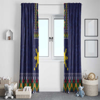 Philippines Merry Christmas Window Curtain Maligayang Pasko with Parol and Xmas Pattern Barong Style - Wonder Print Shop