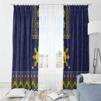 Philippines Merry Christmas Window Curtain Maligayang Pasko with Parol and Xmas Pattern Barong Style - Wonder Print Shop