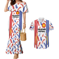 Custom Philippines Champions Football Jersey Couples Matching Mermaid Dress and Hawaiian Shirt - Wonder Print Shop