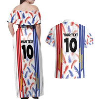 Custom Philippines Champions Football Jersey Couples Matching Off Shoulder Maxi Dress and Hawaiian Shirt - Wonder Print Shop