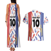 Custom Philippines Champions Football Jersey Couples Matching Tank Maxi Dress and Hawaiian Shirt - Wonder Print Shop