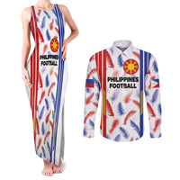 Custom Philippines Champions Football Jersey Couples Matching Tank Maxi Dress and Long Sleeve Button Shirt - Wonder Print Shop
