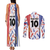 Custom Philippines Champions Football Jersey Couples Matching Tank Maxi Dress and Long Sleeve Button Shirt - Wonder Print Shop