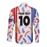 Custom Philippines Champions Football Jersey Long Sleeve Button Shirt - Wonder Print Shop