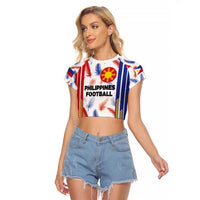 Custom Philippines Champions Football Jersey Raglan Cropped T Shirt - Wonder Print Shop