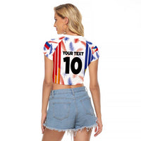 Custom Philippines Champions Football Jersey Raglan Cropped T Shirt - Wonder Print Shop