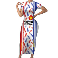 Custom Philippines Champions Football Jersey Short Sleeve Bodycon Dress - Wonder Print Shop