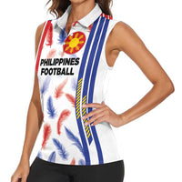 Custom Philippines Champions Football Jersey Women Sleeveless Polo Shirt - Wonder Print Shop