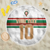 Custom Morocco Football Beach Blanket The Roar of Atlas Lions - Wonder Print Shop