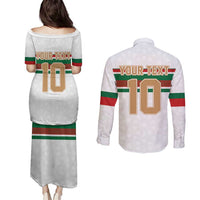 Custom Morocco Football Couples Matching Puletasi and Long Sleeve Button Shirt The Roar of Atlas Lions - Wonder Print Shop