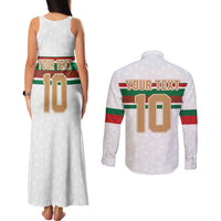 Custom Morocco Football Couples Matching Tank Maxi Dress and Long Sleeve Button Shirt The Roar of Atlas Lions - Wonder Print Shop