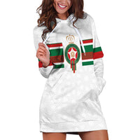 Custom Morocco Football Hoodie Dress The Roar of Atlas Lions - Wonder Print Shop