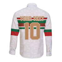Custom Morocco Football Long Sleeve Button Shirt The Roar of Atlas Lions - Wonder Print Shop