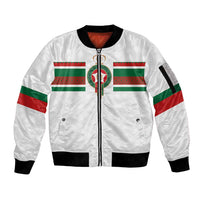 Custom Morocco Football Sleeve Zip Bomber Jacket The Roar of Atlas Lions - Wonder Print Shop