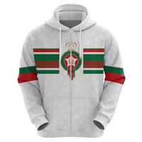 Custom Morocco Football Zip Hoodie The Roar of Atlas Lions - Wonder Print Shop
