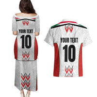 Custom Sudan Football Couples Matching Puletasi and Hawaiian Shirt Falcons of Jediane - Wings of Victory - Wonder Print Shop