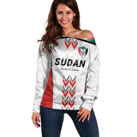 Custom Sudan Football Off Shoulder Sweater Falcons of Jediane - Wings of Victory - Wonder Print Shop