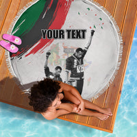 Personalized Juneteenth Freedom Day Beach Blanket 1968 Black Power Salute - Wonder Print Shop