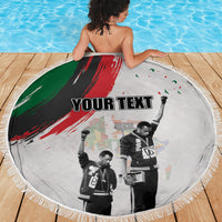 Personalized Juneteenth Freedom Day Beach Blanket 1968 Black Power Salute - Wonder Print Shop