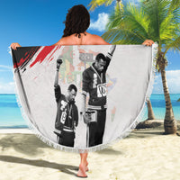 Personalized Juneteenth Freedom Day Beach Blanket 1968 Black Power Salute - Wonder Print Shop