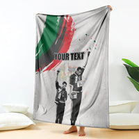 Personalized Juneteenth Freedom Day Blanket 1968 Olympics Black Power Salute