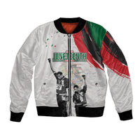 Personalized Juneteenth Freedom Day Bomber Jacket 1968 Black Power Salute - Wonder Print Shop