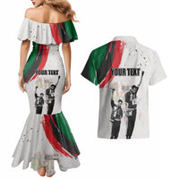 Personalized Juneteenth Freedom Day Couples Matching Mermaid Dress and Hawaiian Shirt 1968 Black Power Salute - Wonder Print Shop