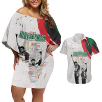 Personalized Juneteenth Freedom Day Couples Matching Off Shoulder Short Dress and Hawaiian Shirt 1968 Black Power Salute - Wonder Print Shop