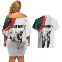 Personalized Juneteenth Freedom Day Couples Matching Off Shoulder Short Dress and Hawaiian Shirt 1968 Black Power Salute - Wonder Print Shop