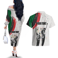 Personalized Juneteenth Freedom Day Couples Matching Off The Shoulder Long Sleeve Dress and Hawaiian Shirt 1968 Black Power Salute - Wonder Print Shop