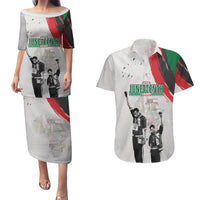 Personalized Juneteenth Freedom Day Couples Matching Puletasi and Hawaiian Shirt 1968 Black Power Salute - Wonder Print Shop