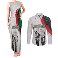 Personalized Juneteenth Freedom Day Couples Matching Tank Maxi Dress and Long Sleeve Button Shirt 1968 Black Power Salute - Wonder Print Shop