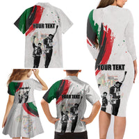 Personalized Juneteenth Freedom Day Family Matching Long Sleeve Bodycon Dress and Hawaiian Shirt 1968 Black Power Salute - Wonder Print Shop