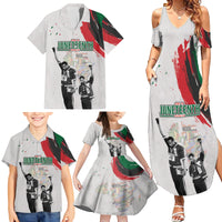 Personalized Juneteenth Freedom Day Family Matching Summer Maxi Dress and Hawaiian Shirt 1968 Black Power Salute - Wonder Print Shop