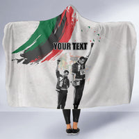 Personalized Juneteenth Freedom Day Hooded Blanket 1968 Olympics Black Power Salute