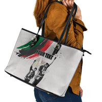 Personalized Juneteenth Freedom Day Leather Tote Bag 1968 Black Power Salute - Wonder Print Shop