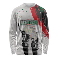 Personalized Juneteenth Freedom Day Long Sleeve Shirt 1968 Black Power Salute - Wonder Print Shop