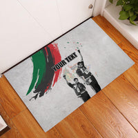 Personalized Juneteenth Freedom Day Rubber Doormat 1968 Black Power Salute - Wonder Print Shop