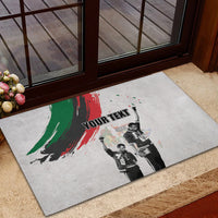 Personalized Juneteenth Freedom Day Rubber Doormat 1968 Black Power Salute - Wonder Print Shop