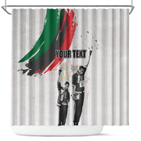 Personalized Juneteenth Freedom Day Shower Curtain 1968 Olympics Black Power Salute