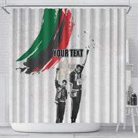 Personalized Juneteenth Freedom Day Shower Curtain 1968 Olympics Black Power Salute