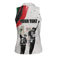 Personalized Juneteenth Freedom Day Women Sleeveless Polo Shirt 1968 Black Power Salute - Wonder Print Shop