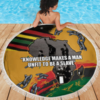 Juneteenth Freedom Day Beach Blanket 1968 Black Power Salute Broken Chain - Wonder Print Shop