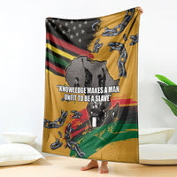 Juneteenth Freedom Day Blanket 1968 Olympics Black Power Salute Broken Chain