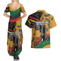 Juneteenth Freedom Day Couples Matching Summer Maxi Dress and Hawaiian Shirt 1968 Black Power Salute Broken Chain - Wonder Print Shop