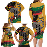Juneteenth Freedom Day Family Matching Long Sleeve Bodycon Dress and Hawaiian Shirt 1968 Black Power Salute Broken Chain - Wonder Print Shop
