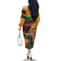 Juneteenth Freedom Day Family Matching Off The Shoulder Long Sleeve Dress and Hawaiian Shirt 1968 Black Power Salute Broken Chain - Wonder Print Shop