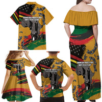 Juneteenth Freedom Day Family Matching Off Shoulder Maxi Dress and Hawaiian Shirt 1968 Black Power Salute Broken Chain - Wonder Print Shop