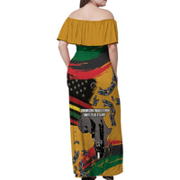 Juneteenth Freedom Day Family Matching Off Shoulder Maxi Dress and Hawaiian Shirt 1968 Black Power Salute Broken Chain - Wonder Print Shop